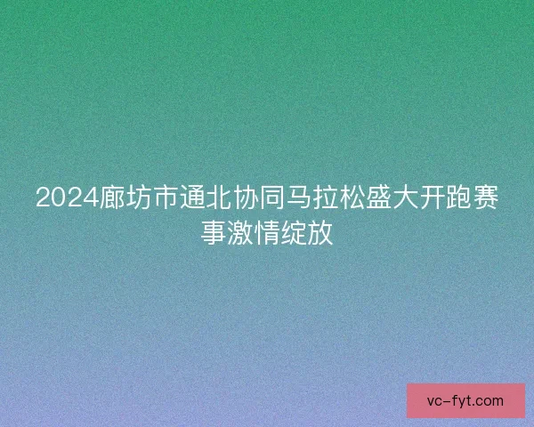 2024廊坊市通北协同马拉松盛大开跑赛事激情绽放 2024廊坊市通北协同马拉松盛大开跑赛事激情绽放